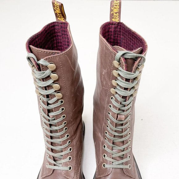 Dr. Martens Brown Combat Boots Womens Size 8 No Box - Picture 4 of 12